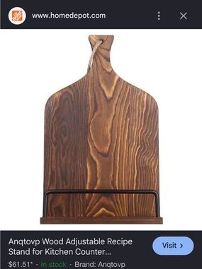 Anqtovp Wood Adjustable Recipe Stand in Rich Brown